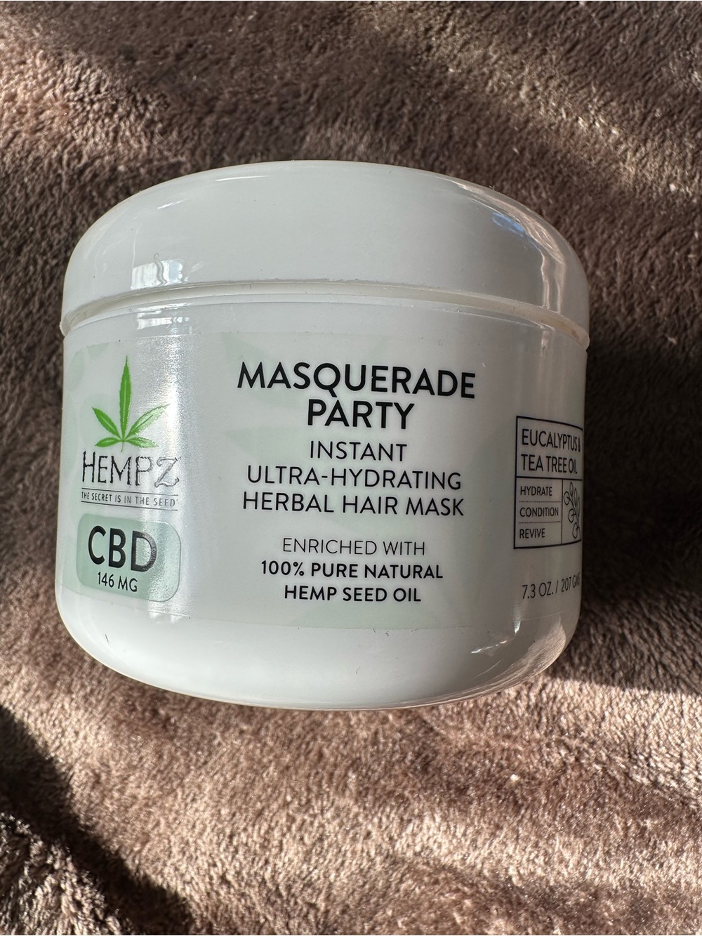 Hempz Masquerade Party Instant Ultra Hydrating Herbal Hair Mask NIP 100% Natural